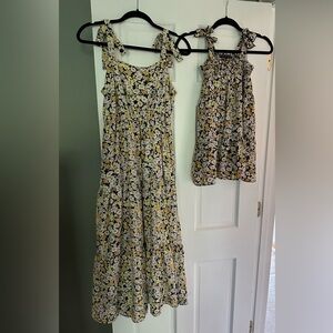 Mommy and me - Floral Maxi Dress with Matching Girls Dress